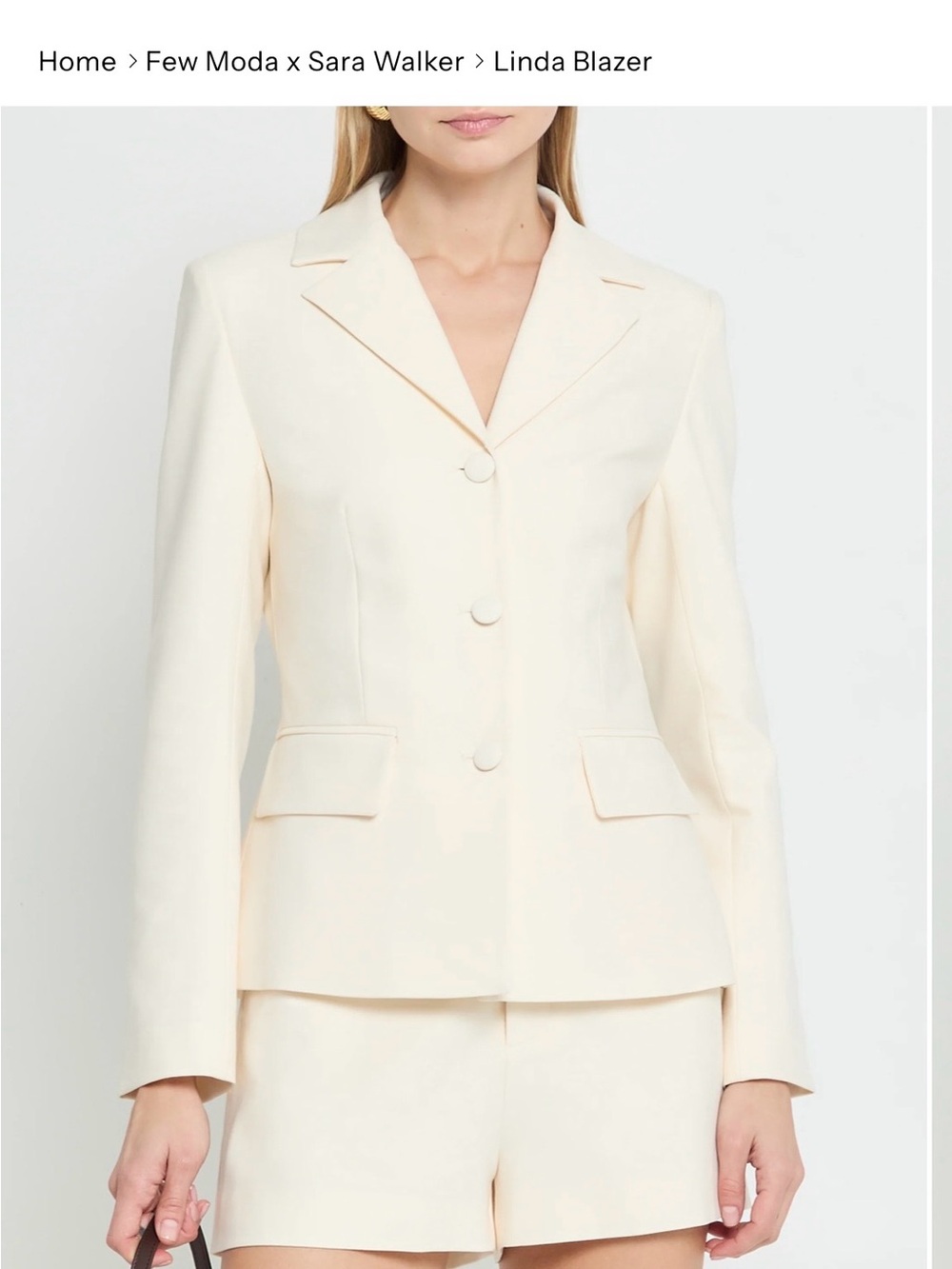Few Moda x Sara Walker Tailored Cream Blazer - Picture 7 of 11